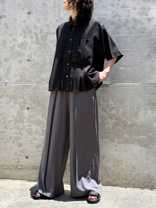 ENFÖLD / BOX PLEATS WIDE-PANTS / GRAY / 300JA431-0571