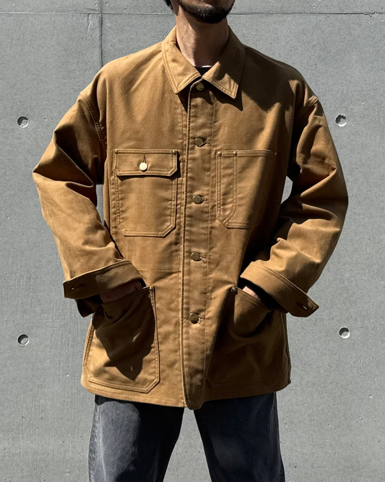 REVERBERATE  / COVER ALL JACKET / CAMEL / REV-25AW-CA06