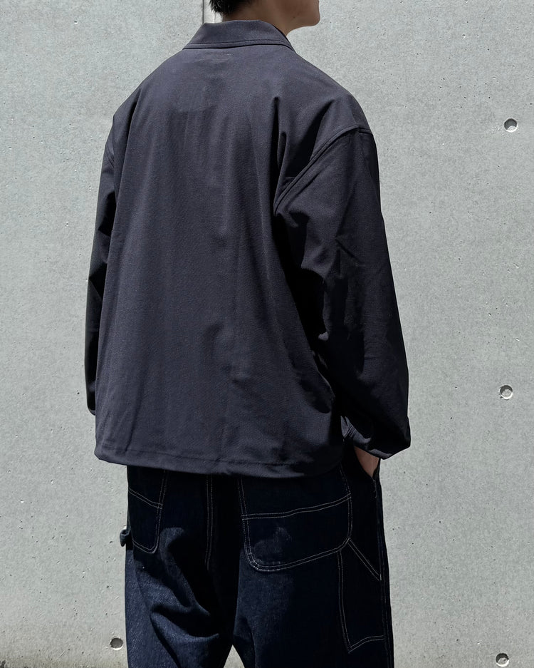 SOPHNET. / 4-WAY STRETCH L/S POLO SHIRT / NAVY / SPNT-262060