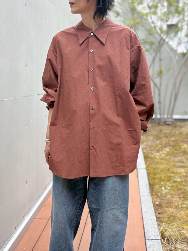 SOPHIE TALKS ABOUT THE WEATHER / OVER SIZE SHIRT / BROWN / COM-26F-SH03