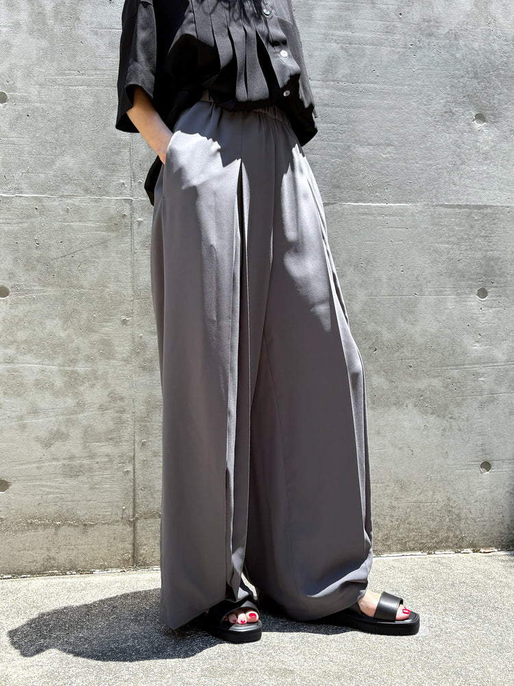 ENFÖLD / BOX PLEATS WIDE-PANTS / GRAY / 300JA431-0571