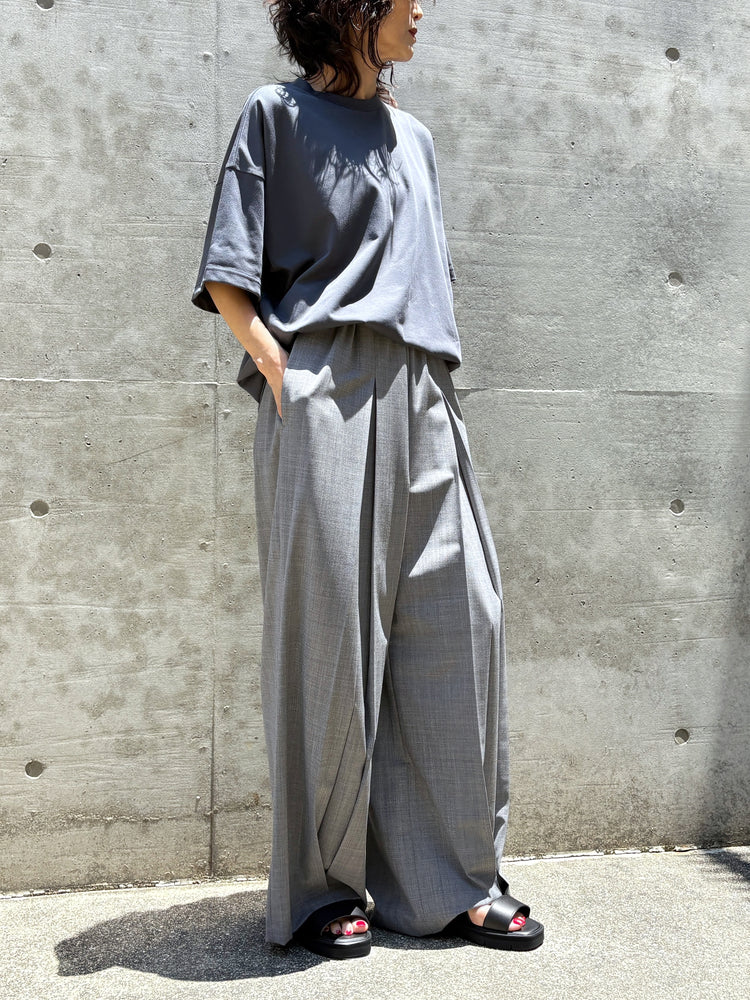 ENFÖLD / BOX PLEATS WIDE-PANTS / TOP GRAY / 300JA431-0581