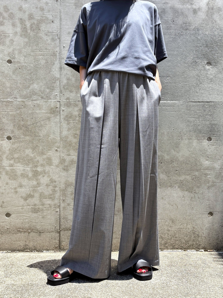 ENFÖLD / BOX PLEATS WIDE-PANTS / TOP GRAY / 300JA431-0581