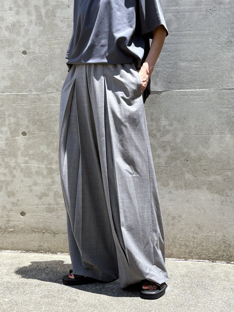 ENFÖLD / BOX PLEATS WIDE-PANTS / TOP GRAY / 300JA431-0581