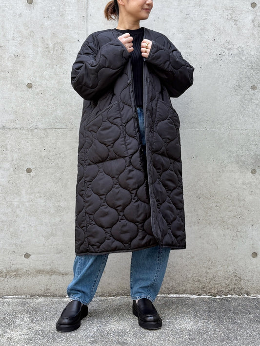 HYKE / QUILTED LINER COAT / BLACK / 17594