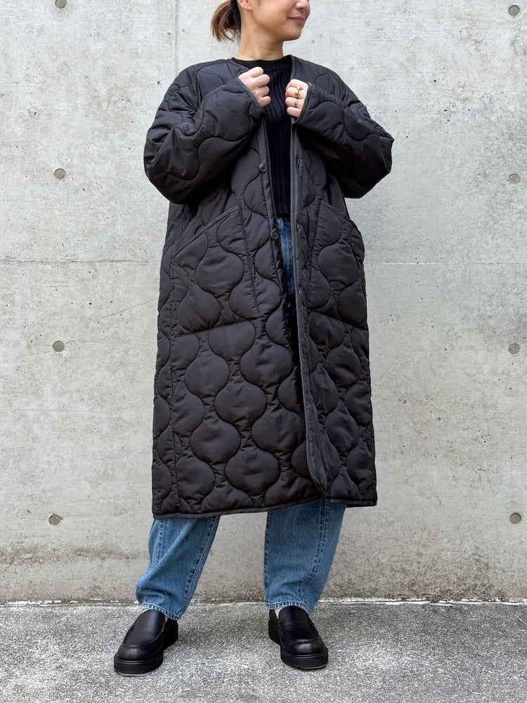HYKE / QUILTED LINER COAT / BLACK / 17594