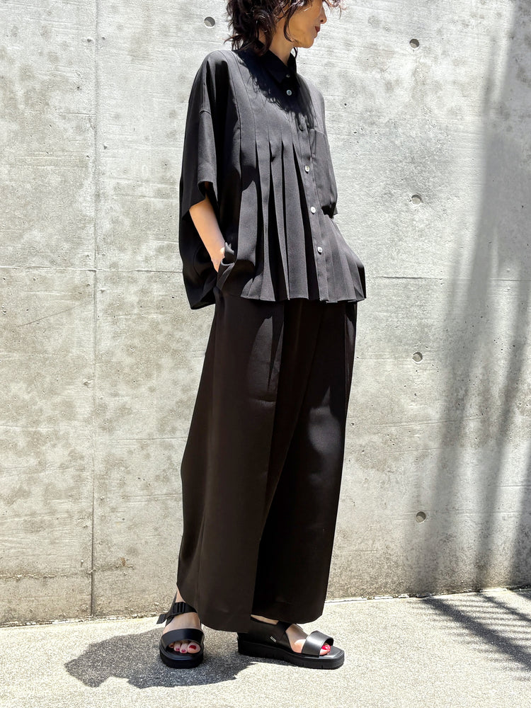 ENFÖLD / CROPPED SAROUEL-PANTS / BLACK / 300JA231-0471