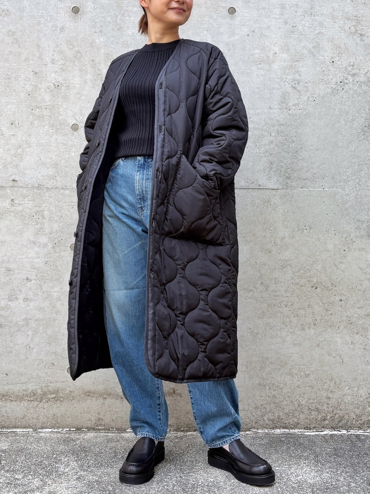 HYKE / QUILTED LINER COAT / BLACK / 17594
