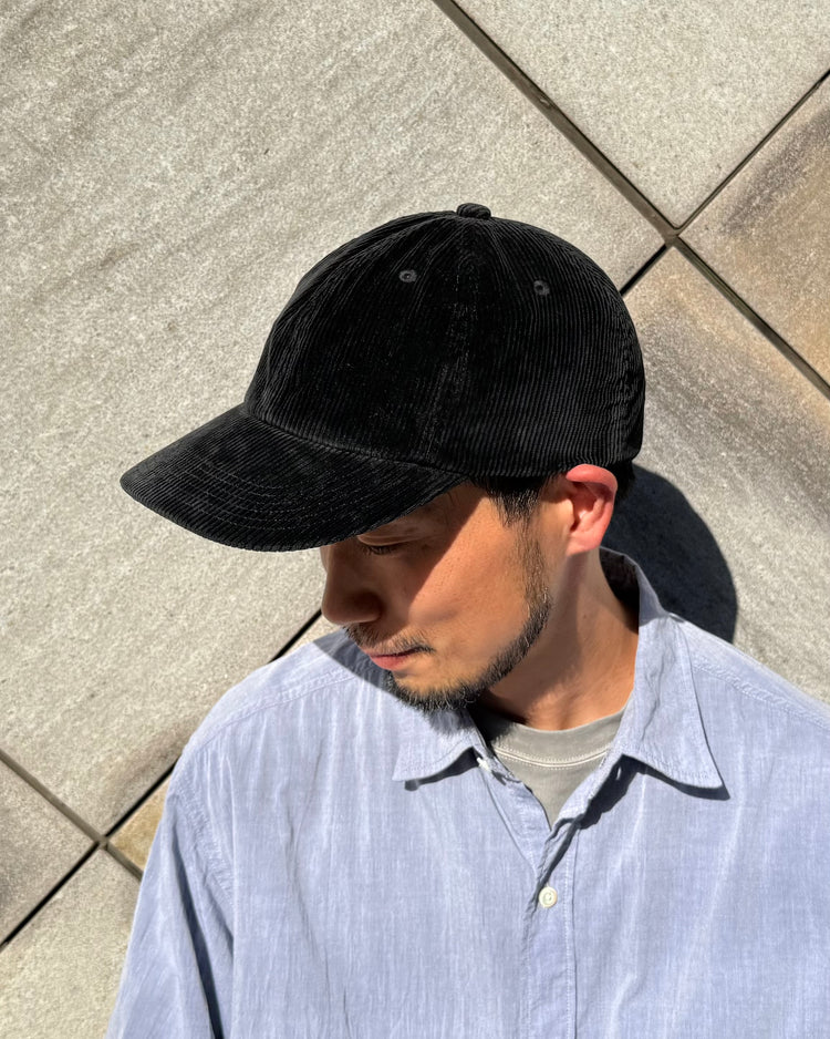 KIJIMA TAKAYUKI / CORDUROY SULFER DYED 6 PANEL CAP / BLACK / MYY262816