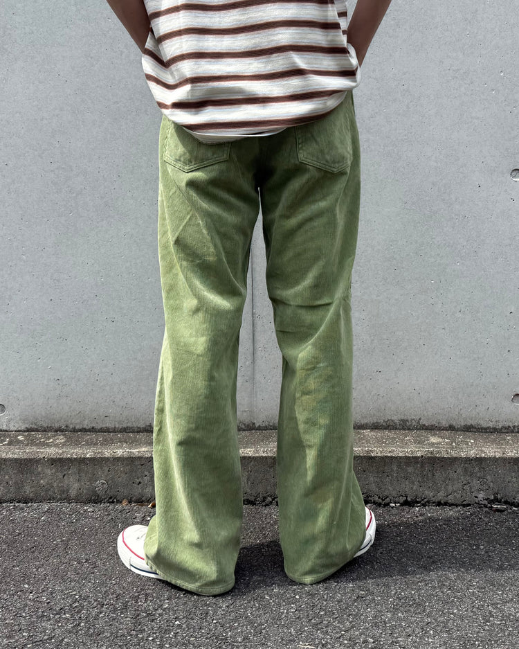 AURALEE / GARMENT-DYED FINX CORDUROY 5P WIDE PANTS / DUSTY GREEN / A26SP01FX