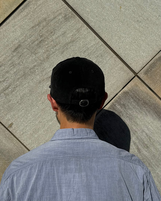 KIJIMA TAKAYUKI / CORDUROY SULFER DYED 6 PANEL CAP / BLACK / MYY262816