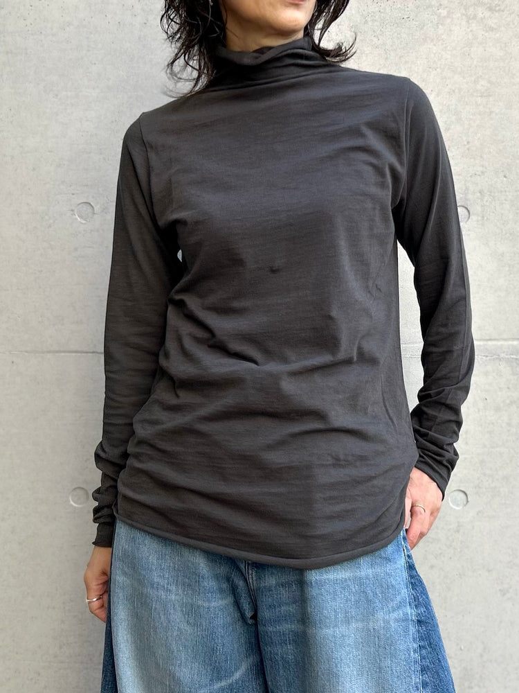 WALANCE / cotton cashmere high neck T / BLACK / 3253-020