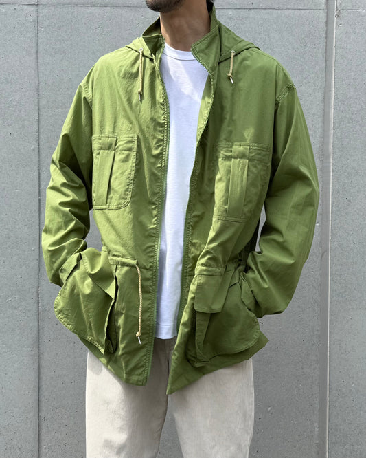 AURALEE / SUPER FINE COTTON LAWN HOODED BLOUSON / DUSTY GREEN / A26SB01CL
