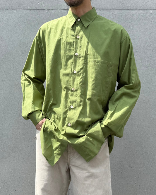 AURALEE / SUPER FINE COTTON LAWN SHIRT / DUSTY GREEN / A26SS02CL