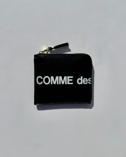 Wallet COMME des GARCONS /  HUGE LOGO L ZIP WALLET / BLACK