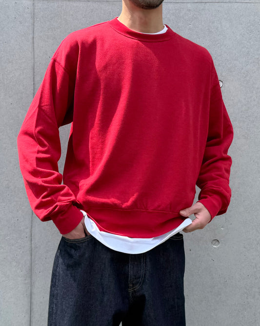 AURALEE / HIGH TWIST LIGHT SWEAT P/O / RED / A26SP02MU