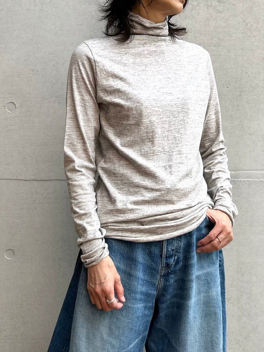 WALANCE / cotton cashmere high neck T / GRAY / 3253-020