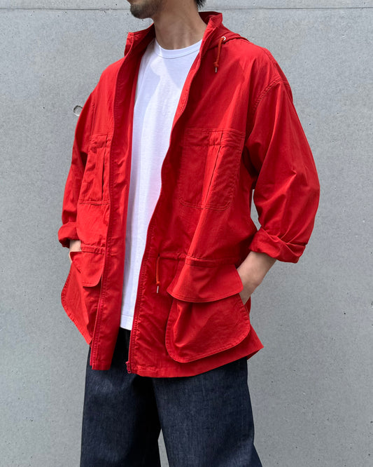 AURALEE / SUPER FINE COTTON LAWN HOODED BLOUSON / RED / A26SB01CL