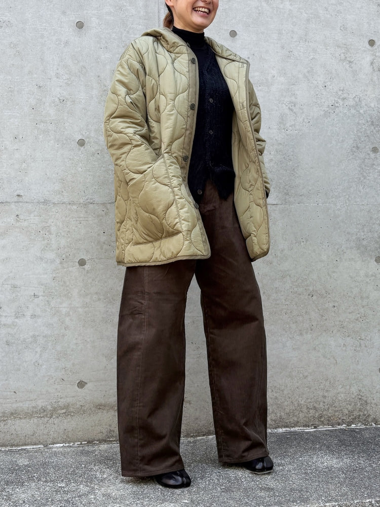 HYKE / QUILTED HOODED JACKET / KHAKI / 17595
