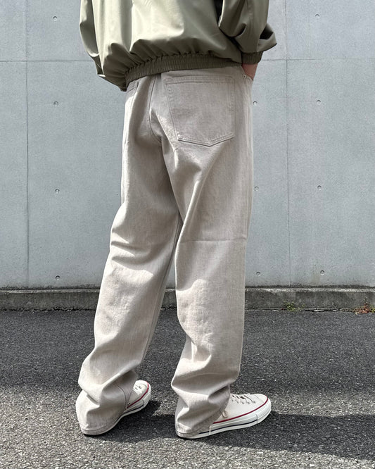 AURALEE / FADED HARD TWIST BROWON DENIM WIDE PANTS / LIGHT GRAY / A26SP02BD