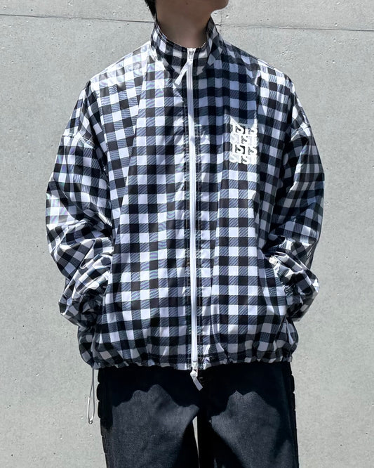 TSTS / RECYCLED POLYESTER WIND TRACK JACKET / BLACK GINGHAM / 26AMM0604
