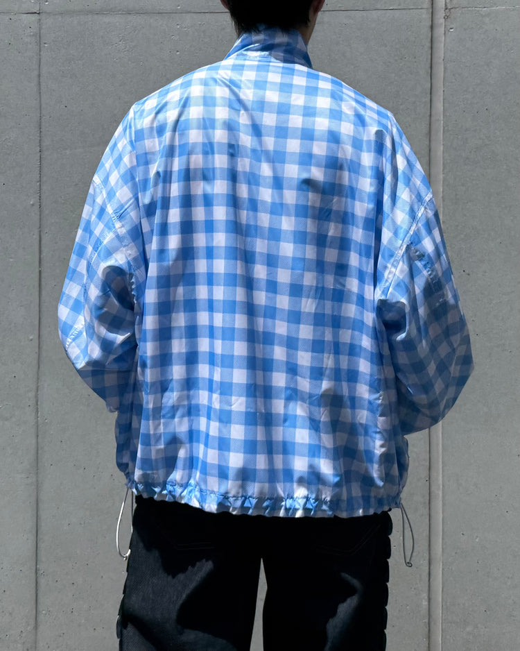 TSTS / RECYCLED POLYESTER WIND TRACK JACKET / SAX BLUE GINGHAM / 26AMM0604