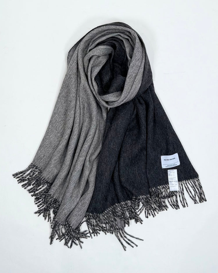 The Inoue Brothers… / Two Colour Large Brushed Scarf / Charcoal/Light Grey