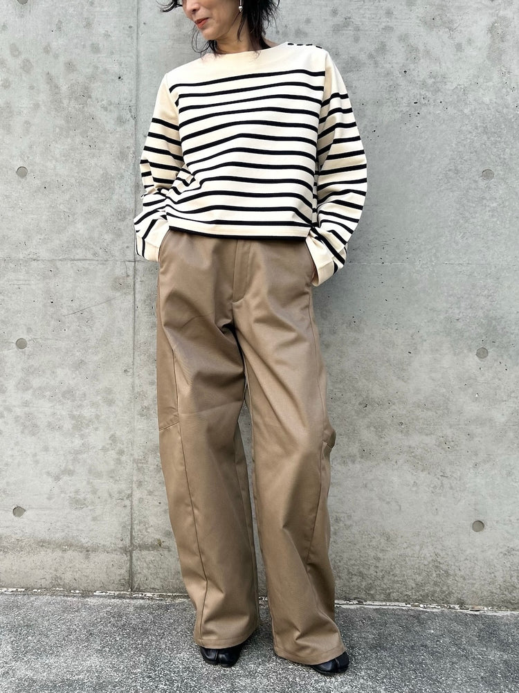HYKE / CROPPED BASQUE SHIRT / CREAMxBLACK / 12426