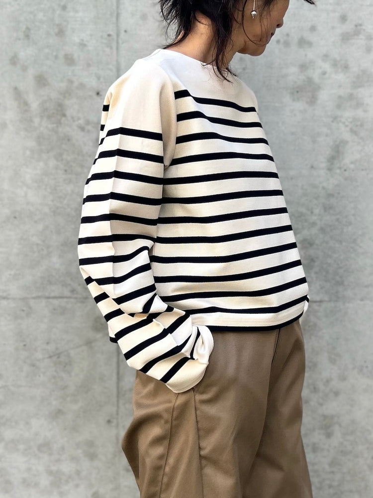 HYKE / CROPPED BASQUE SHIRT / CREAMxBLACK / 12426