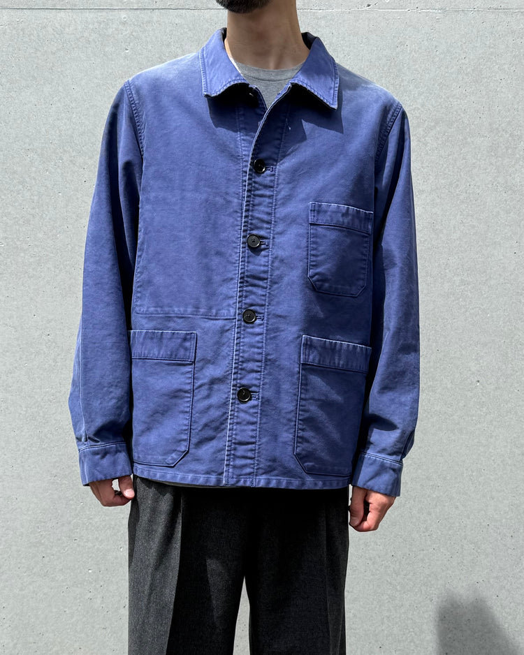 AURALEE / GARMENT-DYED ORGANIC COTTON HEAVY MOLESKIN COVERALL / FADED NAVY / A26AB02HM
