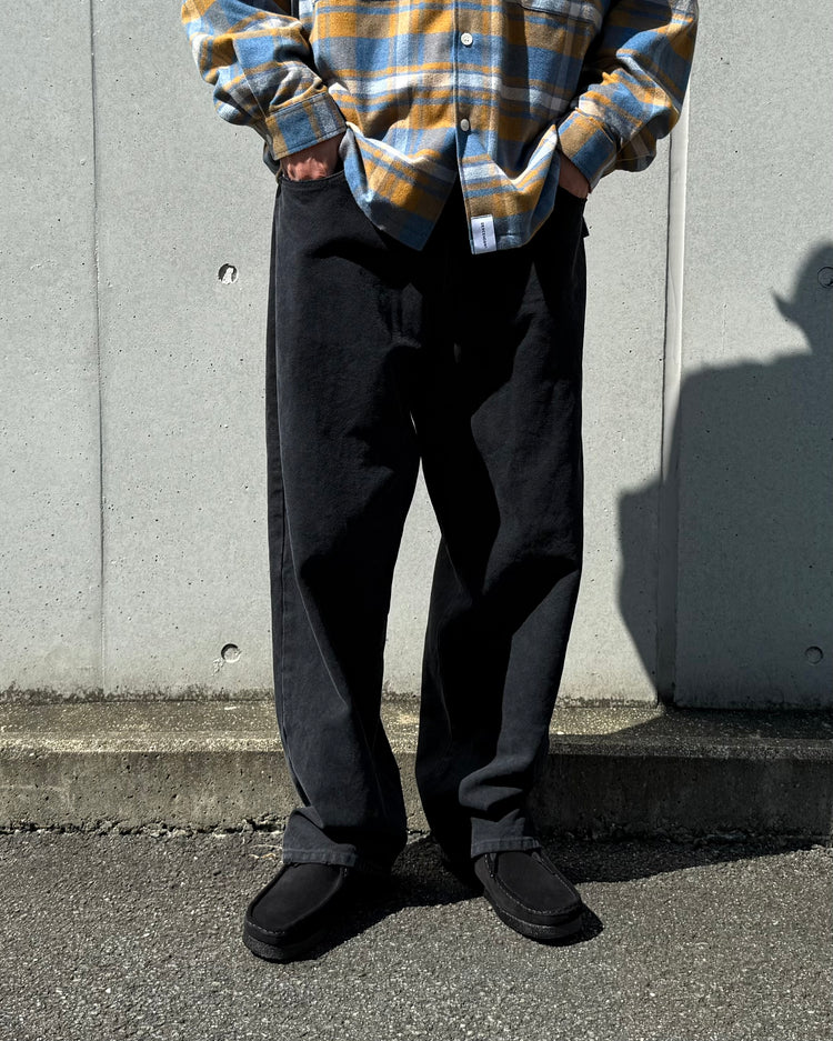 DESCENDANT / 1995 DUCK TROUSERS BAGGY / BLACK / 252WVDS-PTM05