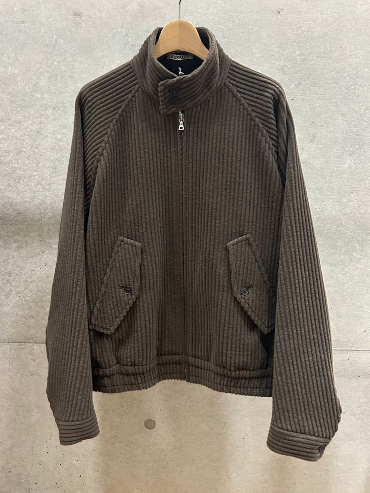 AURALEE / WOOL CASHMERE CORDUROY ZIP BLOUSON / BROWNSMOKY BROWN / A26AB05FC /