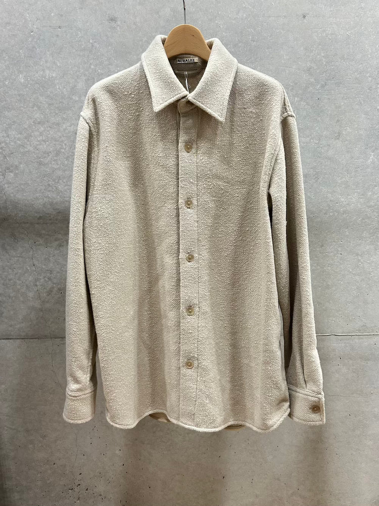 AURALEE / HOMESPUN TWEED SHIRT BLOUSON / IVORY BEIGE / A26AS05HT /