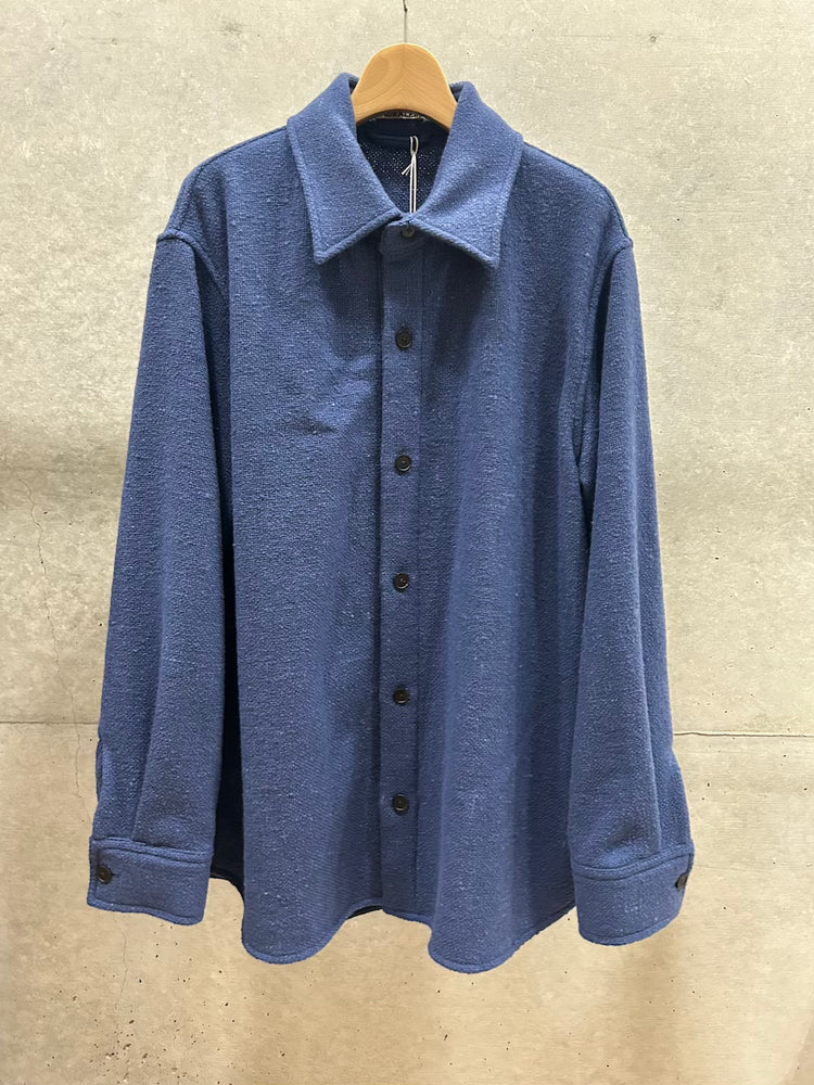 AURALEE / HOMESPUN TWEED SHIRT BLOUSON / DUSTY BLUE / A26AS05HT /