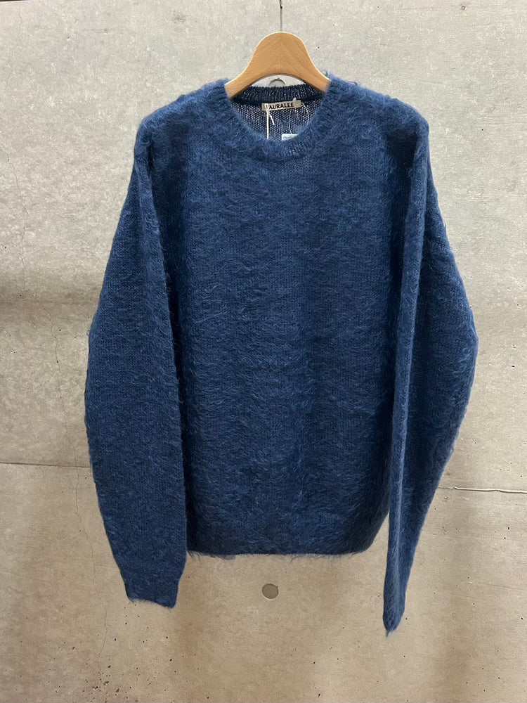 AURALEE / BRUSHED SUPER KID MOHAIR KNIT P/O / LIGHT NAVY/ A26P04KM /