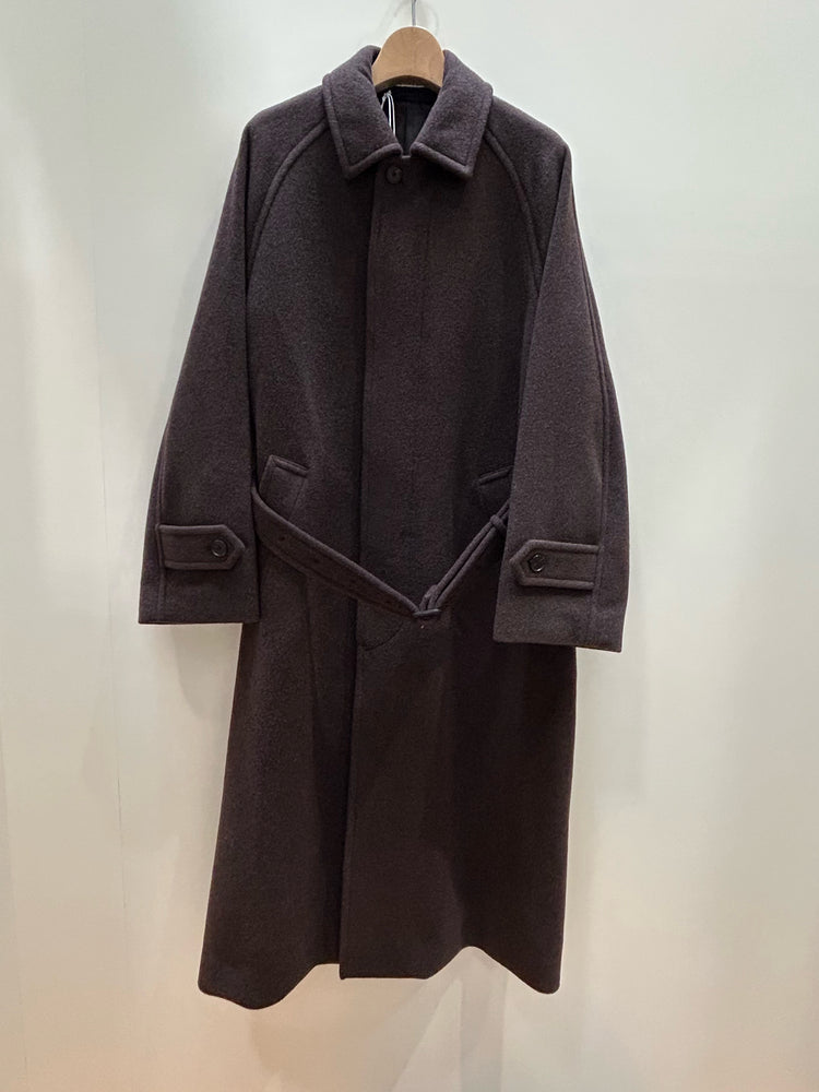 AURALEE / SUPER FINE WOOL MOSSER SOUTIEN COLLAR COAT / TOP BROWN / A26AC03WM /