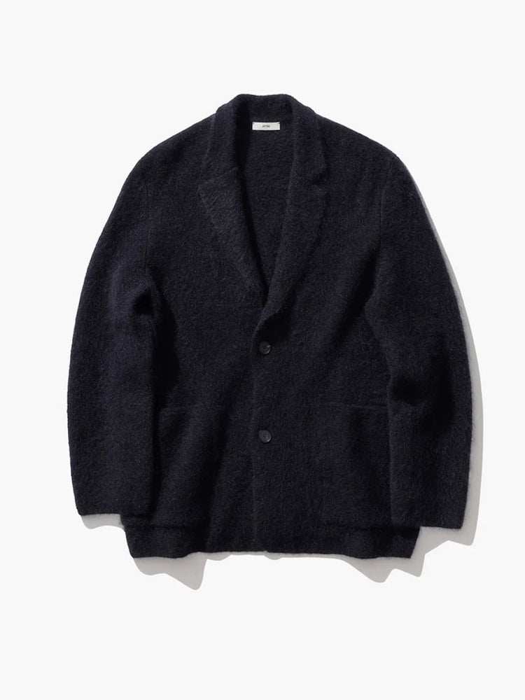 ATON / MOHAIR SHAGGY | KNIT JACKET / DARK NAVY / JKAGLW0401