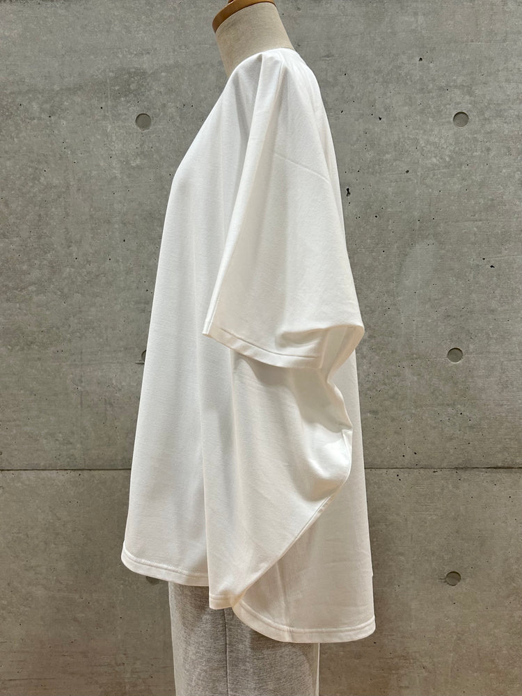 ENFÖLD / HALF-SLEEVES HEXAGON T-SHIRT / WHITE / 300IA280-1121
