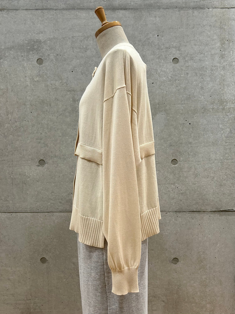 någonstans / crew neck cardigan  / Mushroom / 470IA470-0491