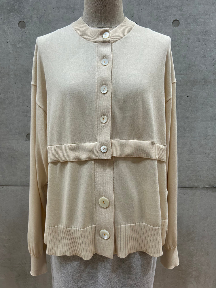någonstans / crew neck cardigan  / Mushroom / 470IA470-0491