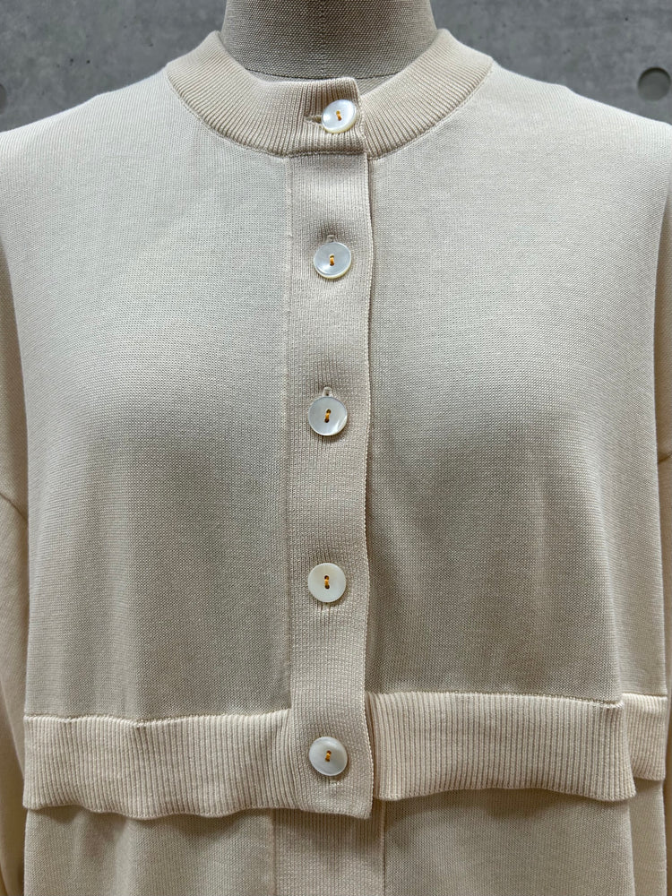 någonstans / crew neck cardigan  / Mushroom / 470IA470-0491