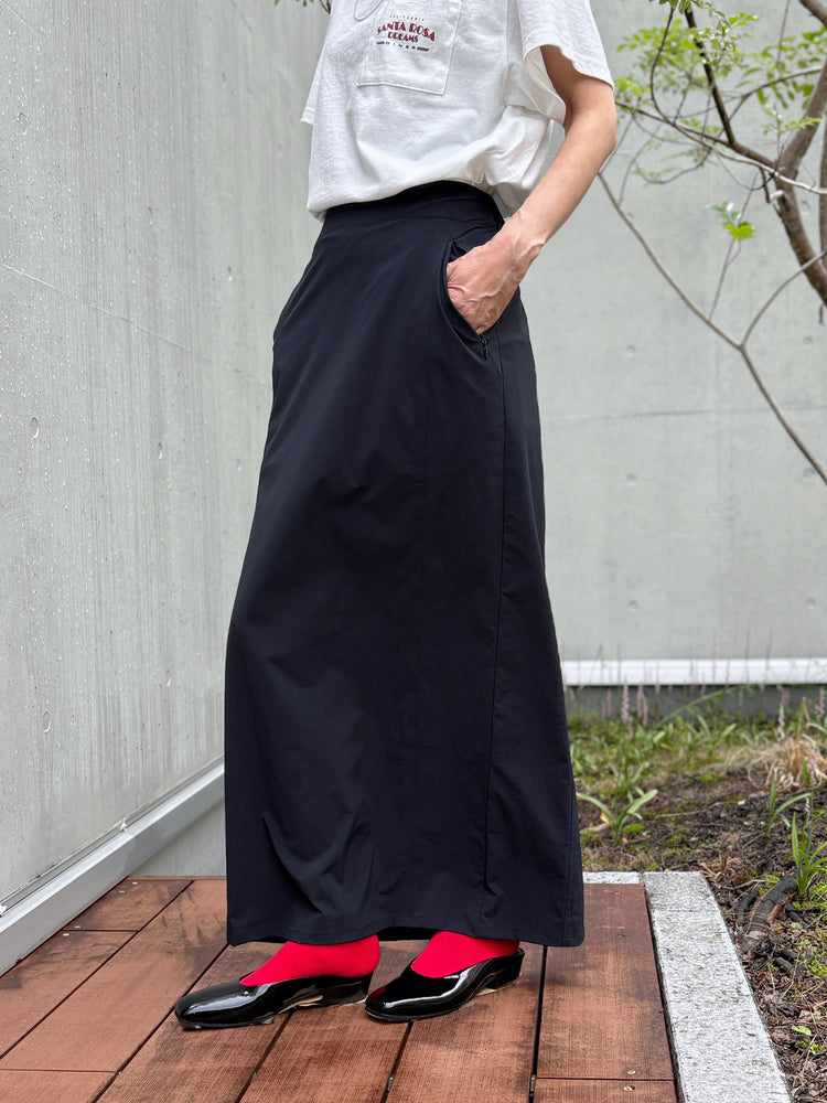 THE SHINZONE / 4WAY STRETCH LONG SKIRT / BLACK / 26MMSSK05