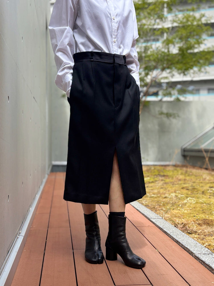 BOWTE / BLUE FACED LEICESTER DOSKIN TUXEDO SKIRT / BLACK / 262-05-0006