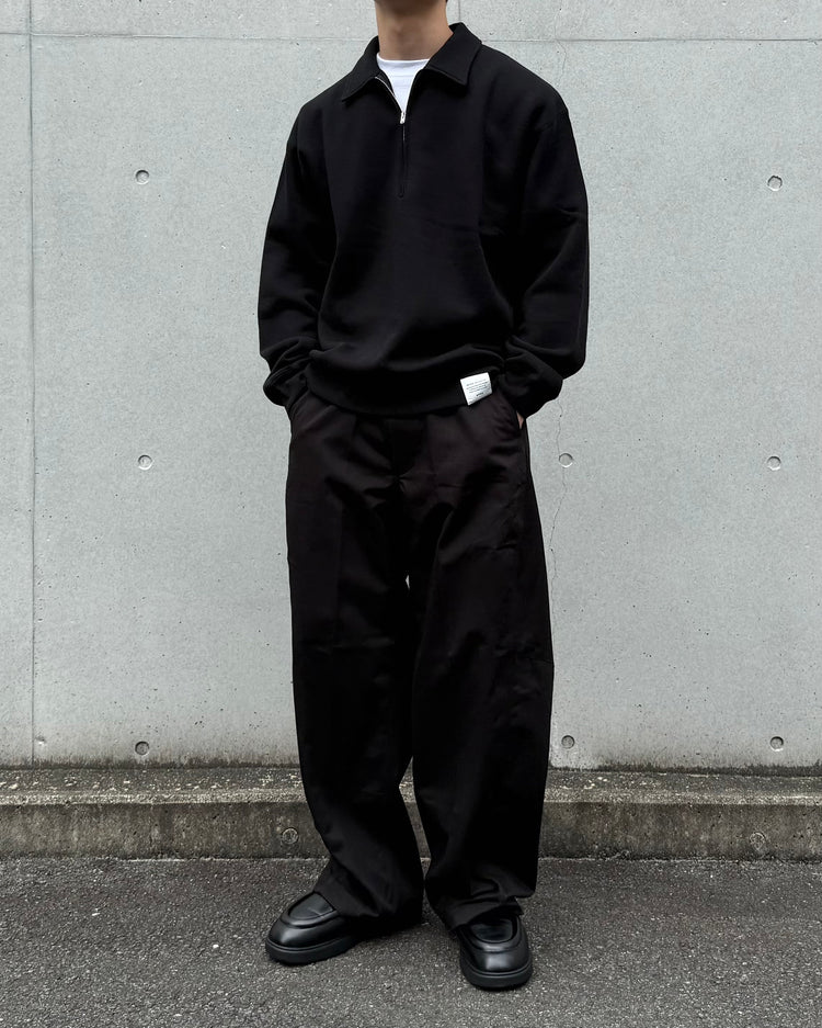 HYKE / COLLARED SWEAT SHIRT / BLACK / 12449