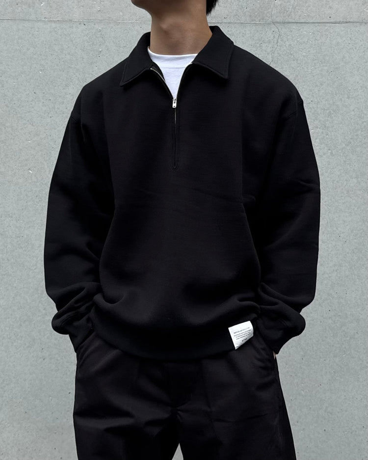 HYKE / COLLARED SWEAT SHIRT / BLACK / 12449