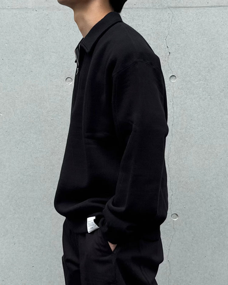 HYKE / COLLARED SWEAT SHIRT / BLACK / 12449