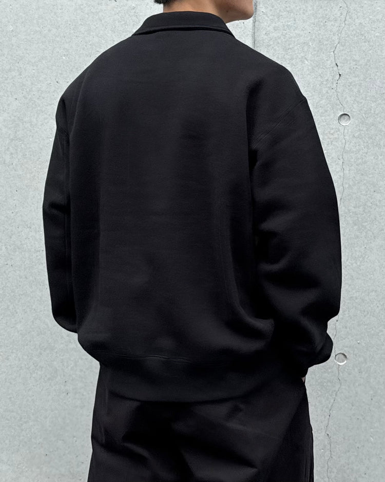 HYKE / COLLARED SWEAT SHIRT / BLACK / 12449