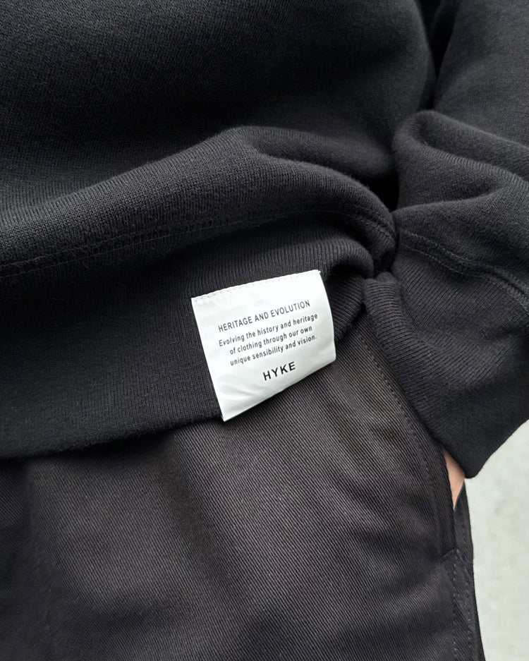 HYKE / COLLARED SWEAT SHIRT / BLACK / 12449