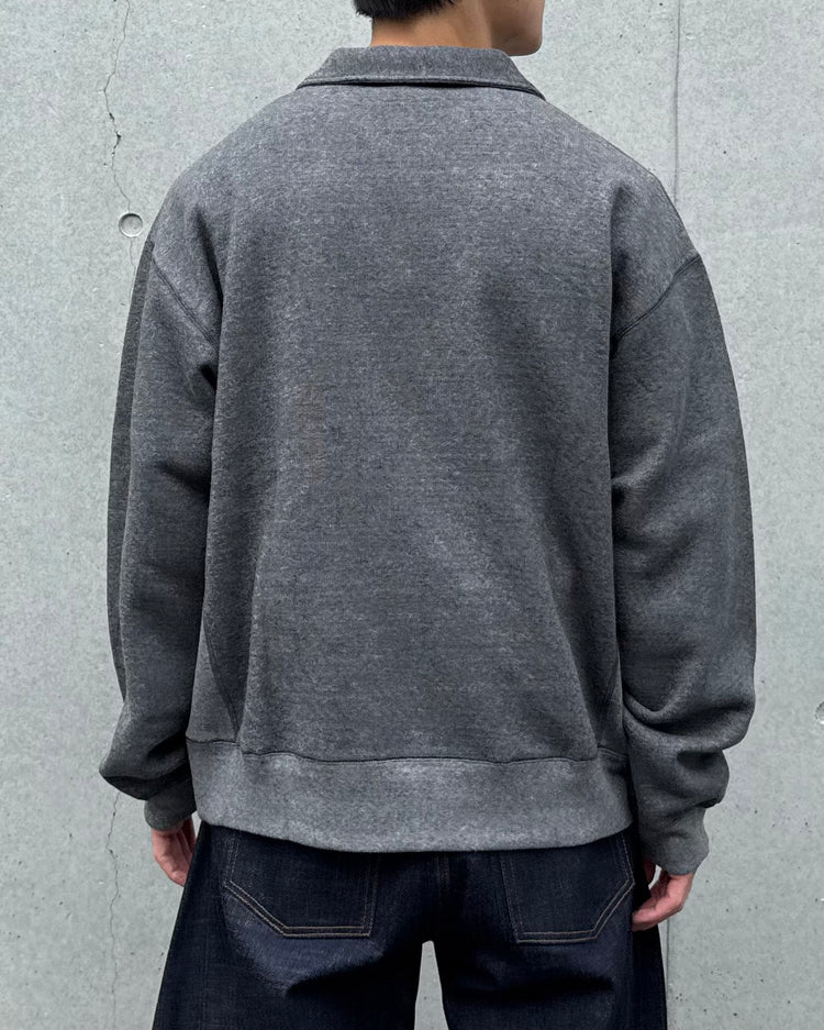 HYKE / COLLARED SWEAT SHIRT / CHARCOAL / 12449