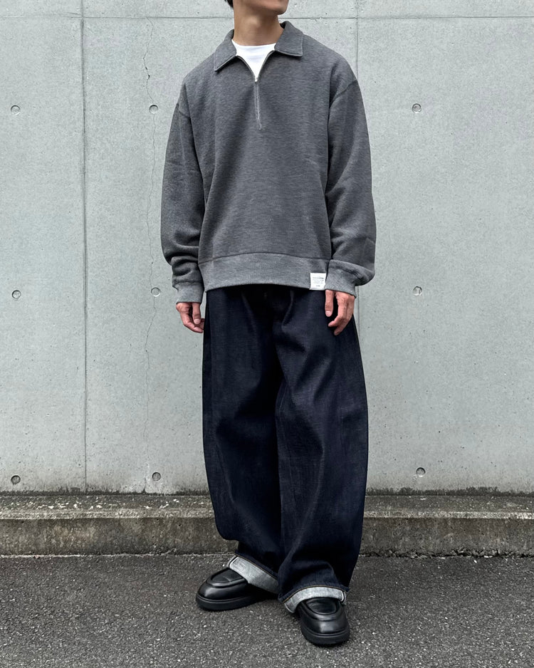 HYKE / COLLARED SWEAT SHIRT / CHARCOAL / 12449